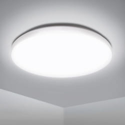 Extrastar 12W LED round Surface Mount Integrated Ceiling / Flush Light cold white, bathroom waterproof IP54 - White