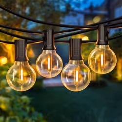 ExtraStar 39FT/11.88M Festoon Outdoor String Lights Mains Powered G40 25+3LED Bulbs Garden Lights