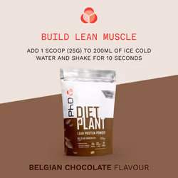 Nutrition Diet Plant, Vegan Protein Powder Plant Based, Belgian Chocolate, High Plant Protein, 20 Servings Per 500g Bag