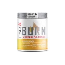 Burn Pre Workout Powder with L Carnitine for Women and Men, Rich in CLA, High Caffeine for pre-Workout, Sherbert Lemon Flavour, 20 Servings (200g)