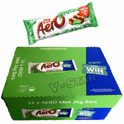 Full Box of Nestle AERO Peppermint Chocolate BAR 24 x 36g
