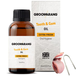 Gum Oil - Made from 100% Pure Botanical Oils (Extra Strength) 15ml includes Stainless Steel Tongue Scraper
