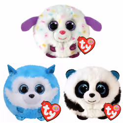 Puffies Soft Plush Toy Multipack | Munchkin, Bamboo, Prince | 4 Inch Collectible Cuddly Stuffed Beanie Baby Teddy x3