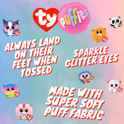 Puffies Soft Plush Toy Multipack | Munchkin, Bamboo, Prince | 4 Inch Collectible Cuddly Stuffed Beanie Baby Teddy x3