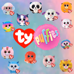Puffies Soft Plush Toy Multipack | Tanner, Slush, Sherbert | 4-Inch Collectible Cuddly Stuffed Beanie Baby Teddy