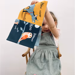 ThreadBear Design The Noisy Farmyard Cloth Rag Book With Colourful Illustrations Perfect For Child Development And Reading Sk ...