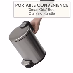 CALITEK 3 Litre Bathroom Pedal Bin Stainless Steel Soft Close Lid