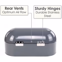 CALITEK Retro Bread Bin Round Top Kitchen Counter Coated Carbon Steel
