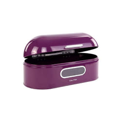 CALITEK Retro Bread Bin Round Top Kitchen Counter Coated Carbon Steel
