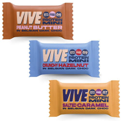 Dark Chocolate Coated Mixed Box Protein Bites - Gluten Free and Vegan - High Fibre Mini Protein Bars - Pack of 21