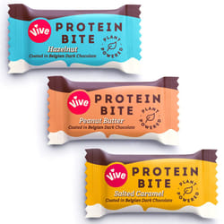Dark Chocolate Coated Mixed Box Protein Bites - Gluten Free and Vegan - High Fibre Mini Protein Bars - Pack of 6