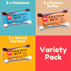 Dark Chocolate Coated Mixed Box Protein Bites - Gluten Free and Vegan - High Fibre Mini Protein Bars - Pack of 6