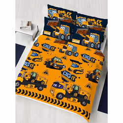 JCB Dig It Duvet Cover and Pillowcase Set - Single