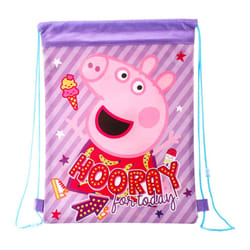 Peppa Pig Kids Drawstring Sports Gym Bag Lightweight Multicolour