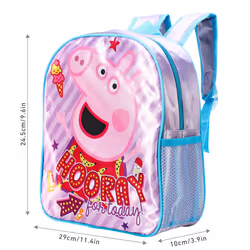 Peppa Pig Kids Premium Backpack Rucksack Bag with side mesh pocket