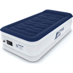 Luxury Single Size Air Mattress - Elevated Inflatable Air Bed, Electric Built-in Pump, Raised Pillow