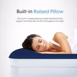 Luxury Single Size Air Mattress - Elevated Inflatable Air Bed, Electric Built-in Pump, Raised Pillow