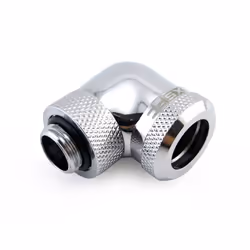 XSPC G1/4"""" to 14mm Rigid Tubing Fitting V2 90 Degree Rotary Chrome