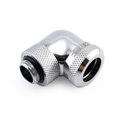 XSPC G1/4"""" to 14mm Rigid Tubing Fitting V2  90 Degree Rotary  Chrome