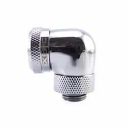 XSPC G1/4"""" to 14mm Rigid Tubing Fitting V2  90 Degree Rotary  Chrome
