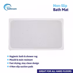 Non-Slip Bath Shower Mat Bathroom Rugs Loofah Quick Drying Anti Mould Suction