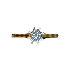 Nautical ship's wheel tie pin