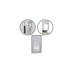 ProofVision in Wall Electric Toothbrush Charger Polished Steel Finish. In-Wall Electric Toothbrush Charger, no more messy wires. Bathroom goals.