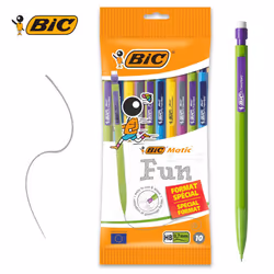 BIC Matic Fun Mechanical Pencils 0.7mm 10-Pack with Refills and Eraser