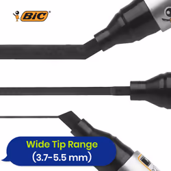 Bic Marking 2300 Permanent Marker Pens Pack of 3 Black Chisel Tip