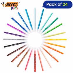 BIC Felt Tip Pens Pack of 24 Washable Medium Tip Assorted Colours