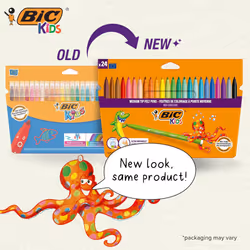 BIC Felt Tip Pens Pack of 24 Washable Medium Tip Assorted Colours