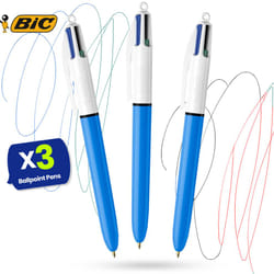 BIC 4 Colours Original Ballpoint Pens 3 Pack Medium Point Multi-Colour