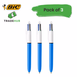 BIC 4 Colours Original Ballpoint Pens 3 Pack Medium Point Multi-Colour