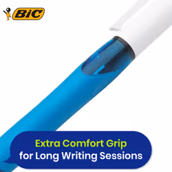 BIC Comfort Grip Ballpoint Pens Retractable Pack 3 with 4 Ink Colours