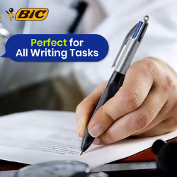 BIC 4 Colour Grip Pro Retractable Pens Set of 12 Medium Point