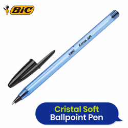 BIC Cristal Soft Ballpoint Pens Black Ink Bold Tip 50 Pack