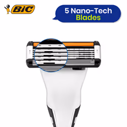 BIC Hybrid 5 Flex Men's Razor Refills Pack of 4 with Nano Tech Blades