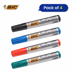 BIC Marking 2300 Permanent Marker Pack of 4 with Chisel Tip