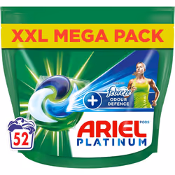 Ariel Platinum PODS®, Washing Liquid Laundry Detergent Capsules 52 Washes, Touch Of Febreze Odour Defence, Extra Stain & Odo ...