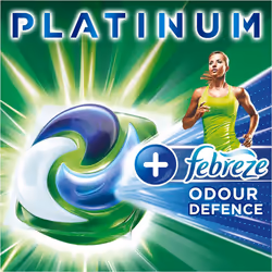 Ariel Platinum PODSÂ®, Washing Liquid Laundry Detergent Capsules 52 Washes, Touch Of Febreze Odour Defence, Extra Stain & Odour Removal