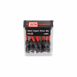 Saxton 10x PH2 - 50mm Impact Duty Screwdriver Drill Driver Bits Sets Tic Tac Box Dewalt Milwaukee Bosch