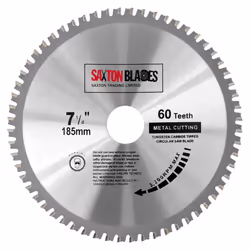TCT18560TMB Saxton TCT Circular Steel Aluminium Copper Metal Saw Blade 185mm x 60T for Bosch Makita Dewalt Evolution