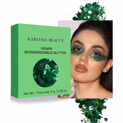 Vegan Biodegradable Chunky Glitter // Karizma Beauty Green Bio Glitter Eco Glitter Face Glitter Festival Chunky 10g