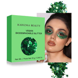 Vegan Biodegradable Chunky Glitter // Karizma Beauty Green Bio Glitter Eco Glitter Face Glitter Festival Chunky 10g