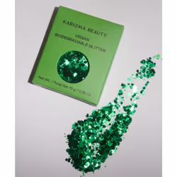 Vegan Biodegradable Chunky Glitter // Karizma Beauty Green Bio Glitter Eco Glitter Face Glitter Festival Chunky 10g