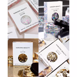 KARIZMA Metallic Glitter Pack! 4x 10g Chunky Face Glitter  Hair Glitter  Eye Glitter and Body Glitter for Women and Men. Rave Glitter  Festival Access