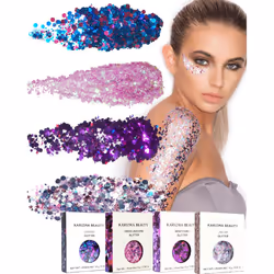 KARIZMA Enchanted Glitter Pack! 4x 10g Chunky Face Glitter  Hair Glitter  Eye Glitter and Body Glitter for Women and Men. Rav ...