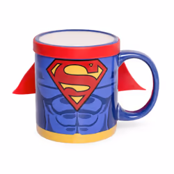 Thumbs Up Superman Mug with Cape, Single, 0.25 L, Blue, Red, Ceramic, Silicone, Universal, 1 pc(s)
