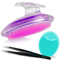 Dylonic 3pk Exfoliating Brush and Precision Tweezers for Ingrown Hair Treatment for Bikini Area  Razor Bumps Shaving Irritation - Silicone Scrubbers G