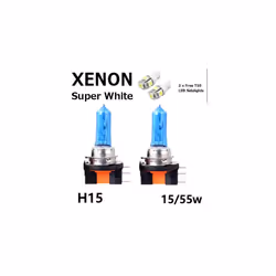 2x H15 15/55W DRL Main Beam Headlight Super White Bulbs Xenon